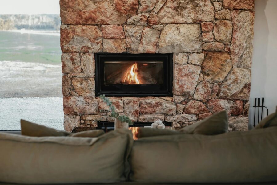 Inside view of fireplace