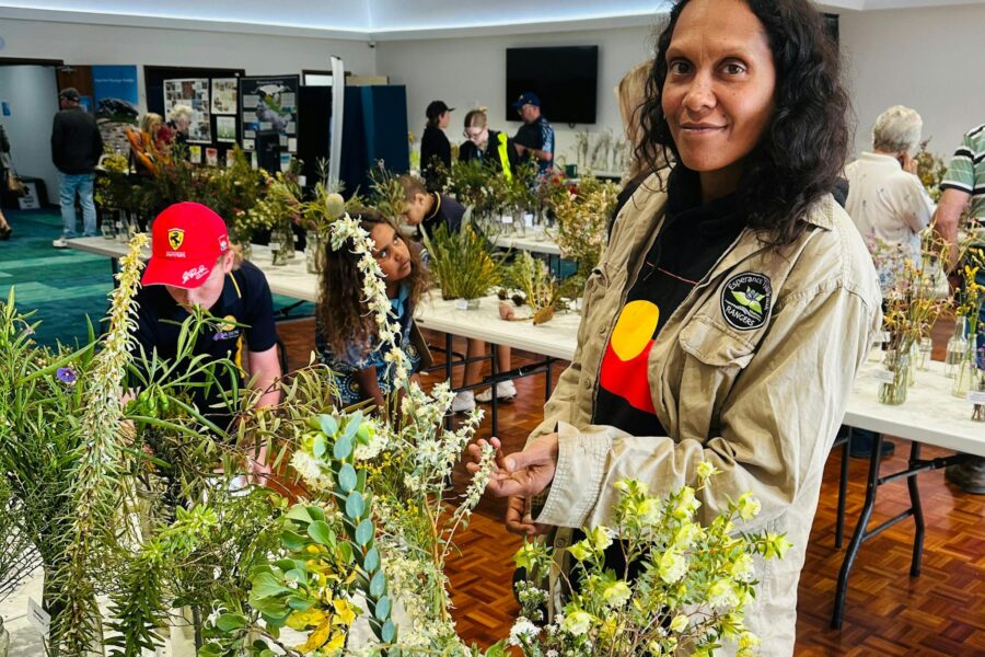Senior Tjaltjraak Ranger, Hayleigh, with 2025 Wildflower Display