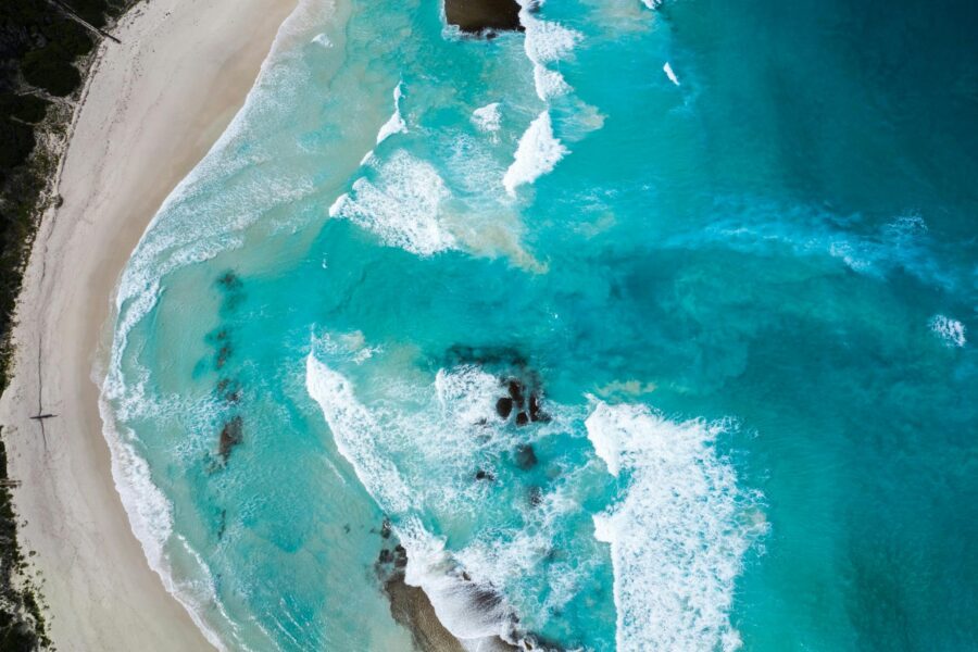 Aerial view of West Beach, near Esperance