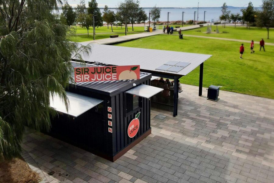 Drone photo of Sir Juice and foreshore