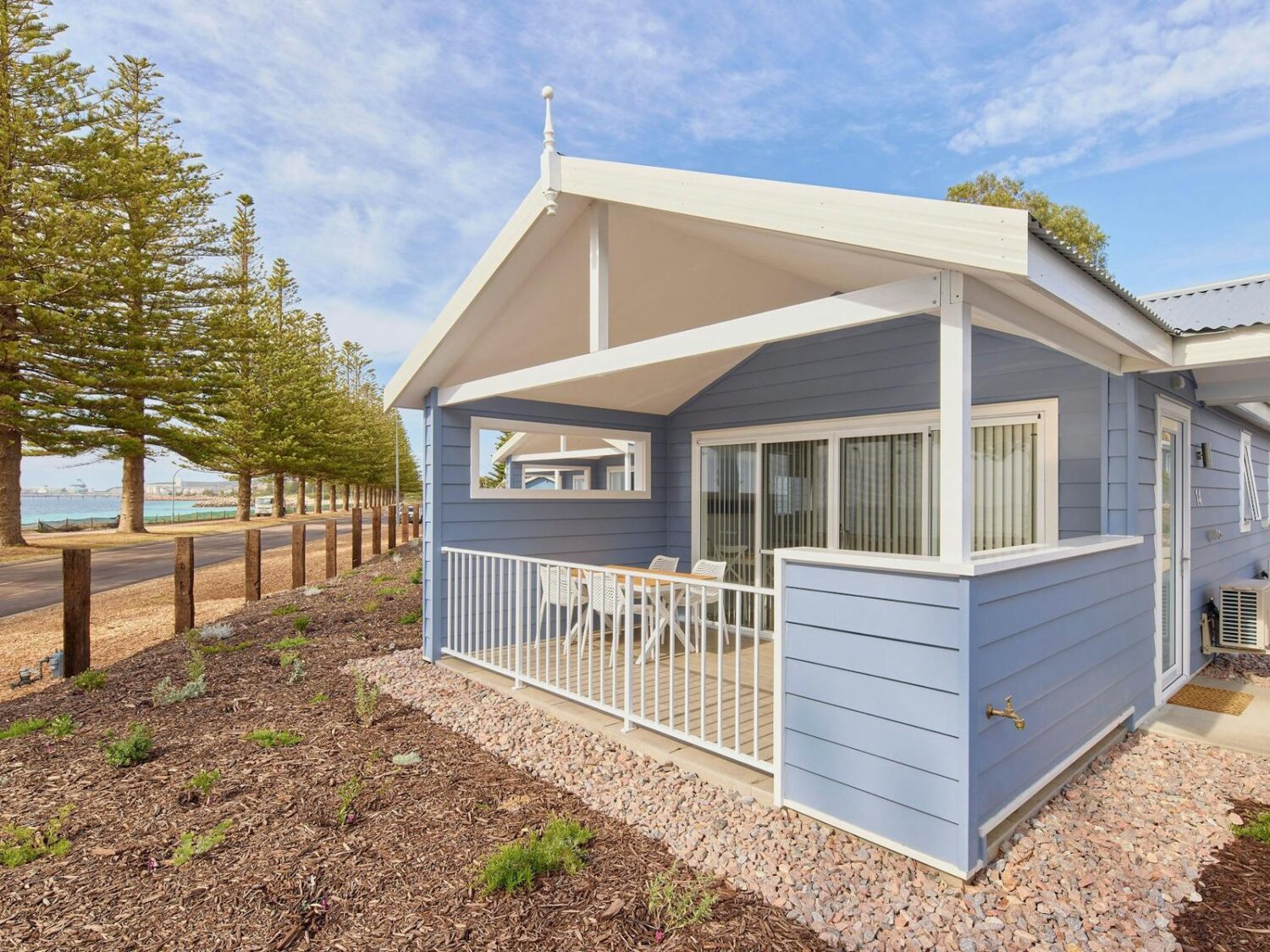 Front elevation of a three bedroom villa
