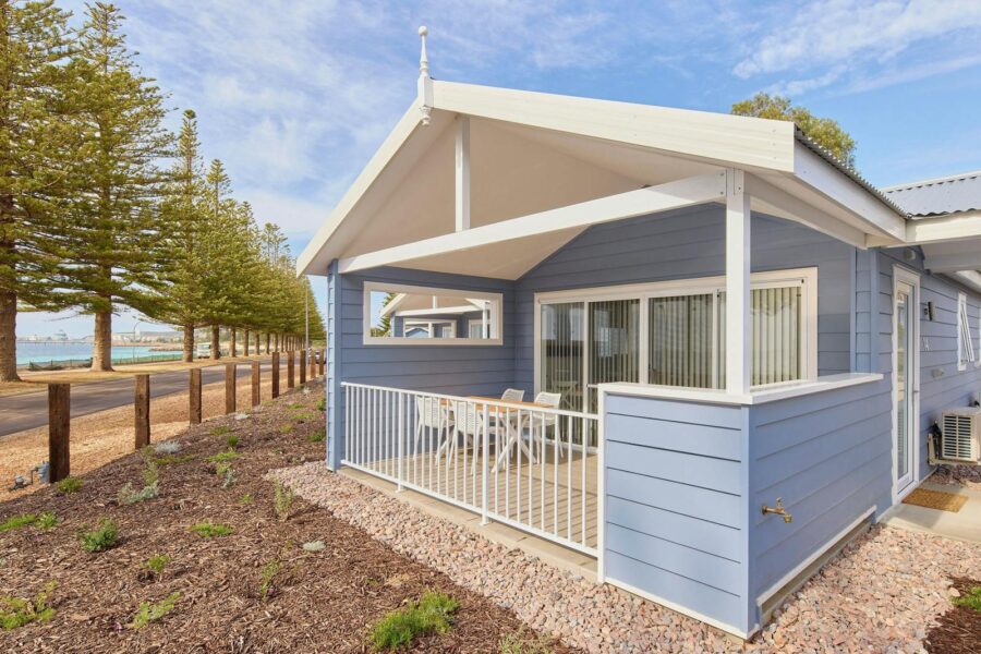 Front elevation of a three bedroom villa