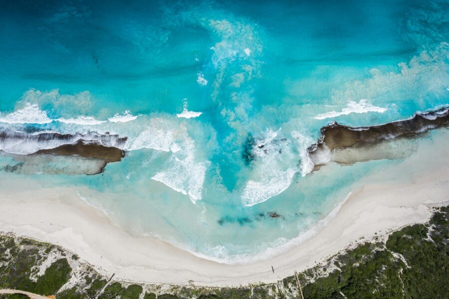 drone shot of west beach